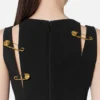 Vestido midi de cady con imperdible Vestido midi de cady con imperdible