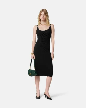 Vestido midi de jersey de crepé elástico