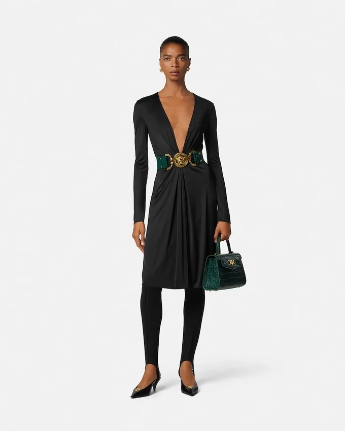 Vestido midi de jersey de viscosa Vestido midi de jersey de viscosa