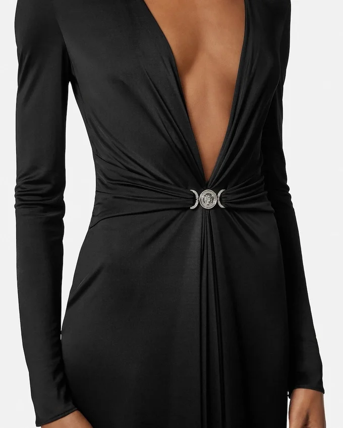 Vestido midi de jersey de viscosa Vestido midi de jersey de viscosa
