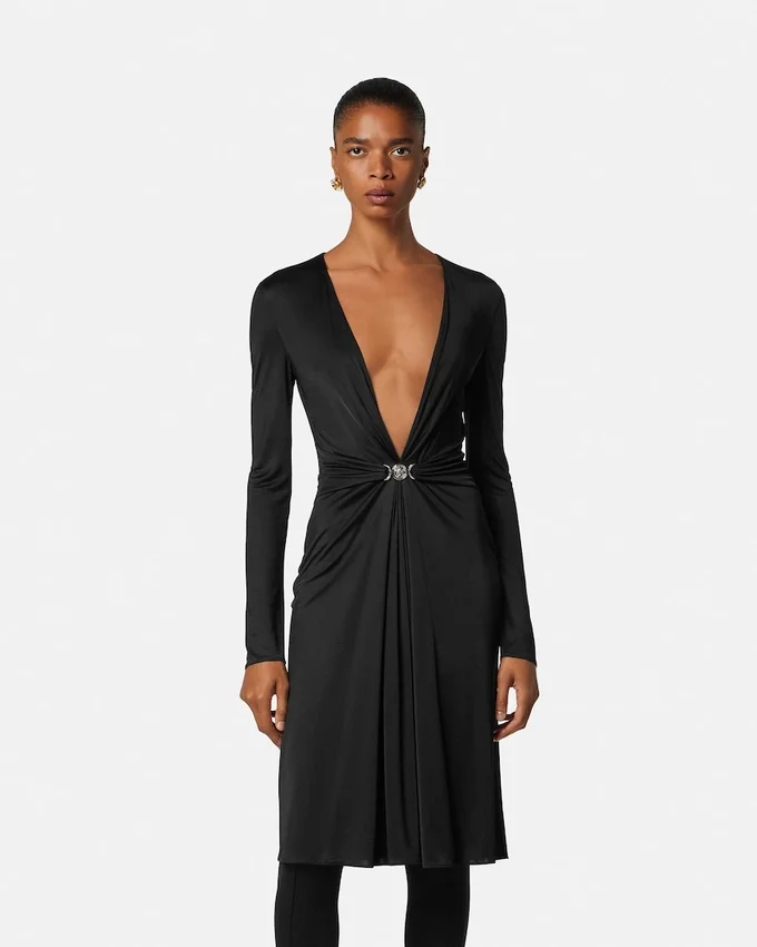 Vestido midi de jersey de viscosa Vestido midi de jersey de viscosa