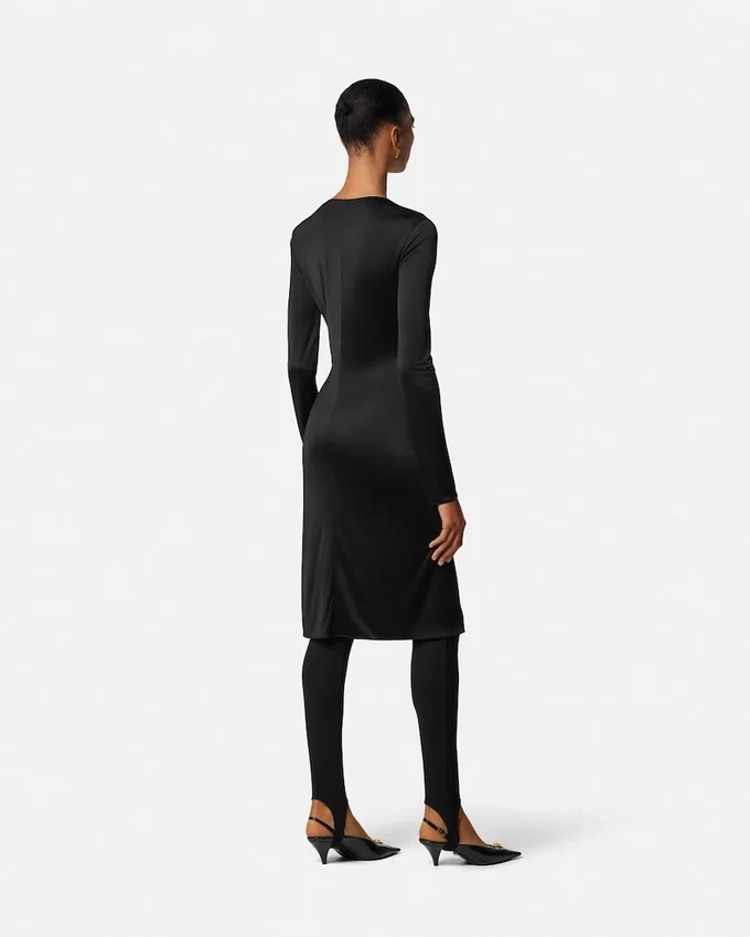 Vestido midi de jersey de viscosa Vestido midi de jersey de viscosa