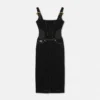 Vestido midi de mezclilla con hebilla barroca