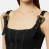 Vestido midi de mezclilla con hebilla barroca