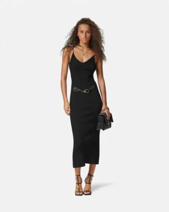 Vestido midi de punto de viscosa