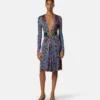 Vestido midi estampado de jersey de viscosa