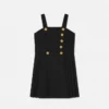 Vestido plisado de mezcla de lana para niña Vestido plisado de mezcla de lana para niña
