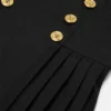 Vestido plisado de mezcla de lana para niña Vestido plisado de mezcla de lana para niña