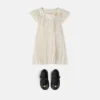 Vestido plisado de sarga estampado para niña Vestido plisado de sarga estampado para niña