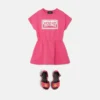 Vestido sudadera de jersey de algodón estampado para niña Vestido sudadera de jersey de algodón estampado para niña