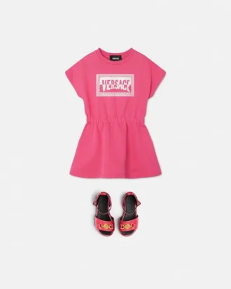Vestido sudadera de jersey de algodón estampado para niña Vestido sudadera de jersey de algodón estampado para niña