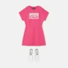 Vestido sudadera de jersey de algodón estampado para niña Vestido sudadera de jersey de algodón estampado para niña
