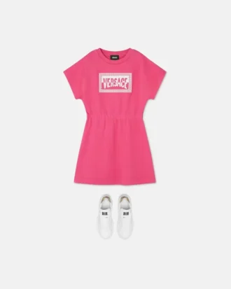 Vestido sudadera de jersey de algodón estampado para niña