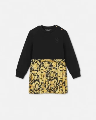 Vestido sudadera de sarga de algodón estampado para bebé Vestido sudadera de sarga de algodón estampado para bebé
