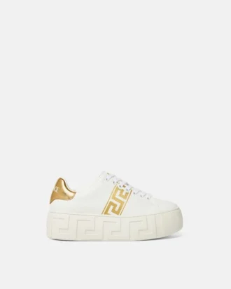 Zapatillas con plataforma bordadas La Greca
