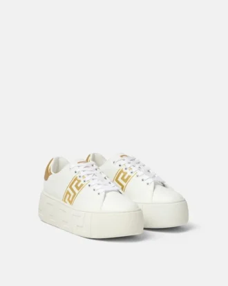 Zapatillas con plataforma bordadas La Greca