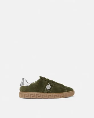 Zapatillas de ante con adornos Greca Sneakers