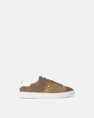 Zapatillas de ante con adornos Greca Sneakers