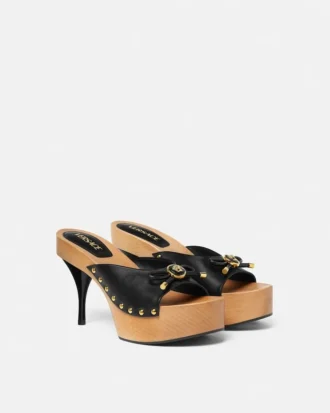 Zuecos de cuero Opera Bow 110 mm